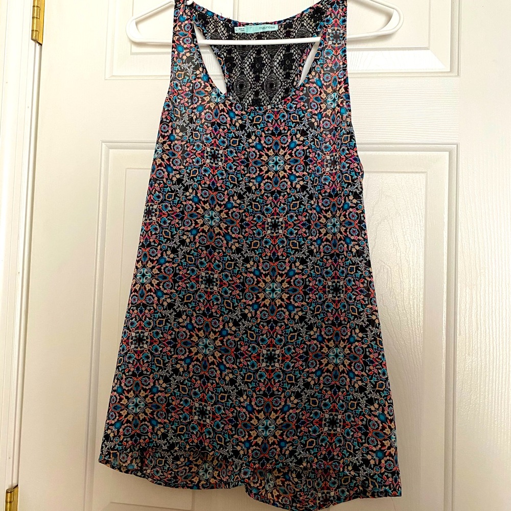 Floral and lace racer back tank/blouse. Like new barely worn.